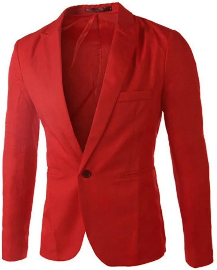 Men's Casual One Button Suit Blazer Jacket Slim Fit Sport Coat Suit Blazer Daily Lightweight Jackets Business Blazer
