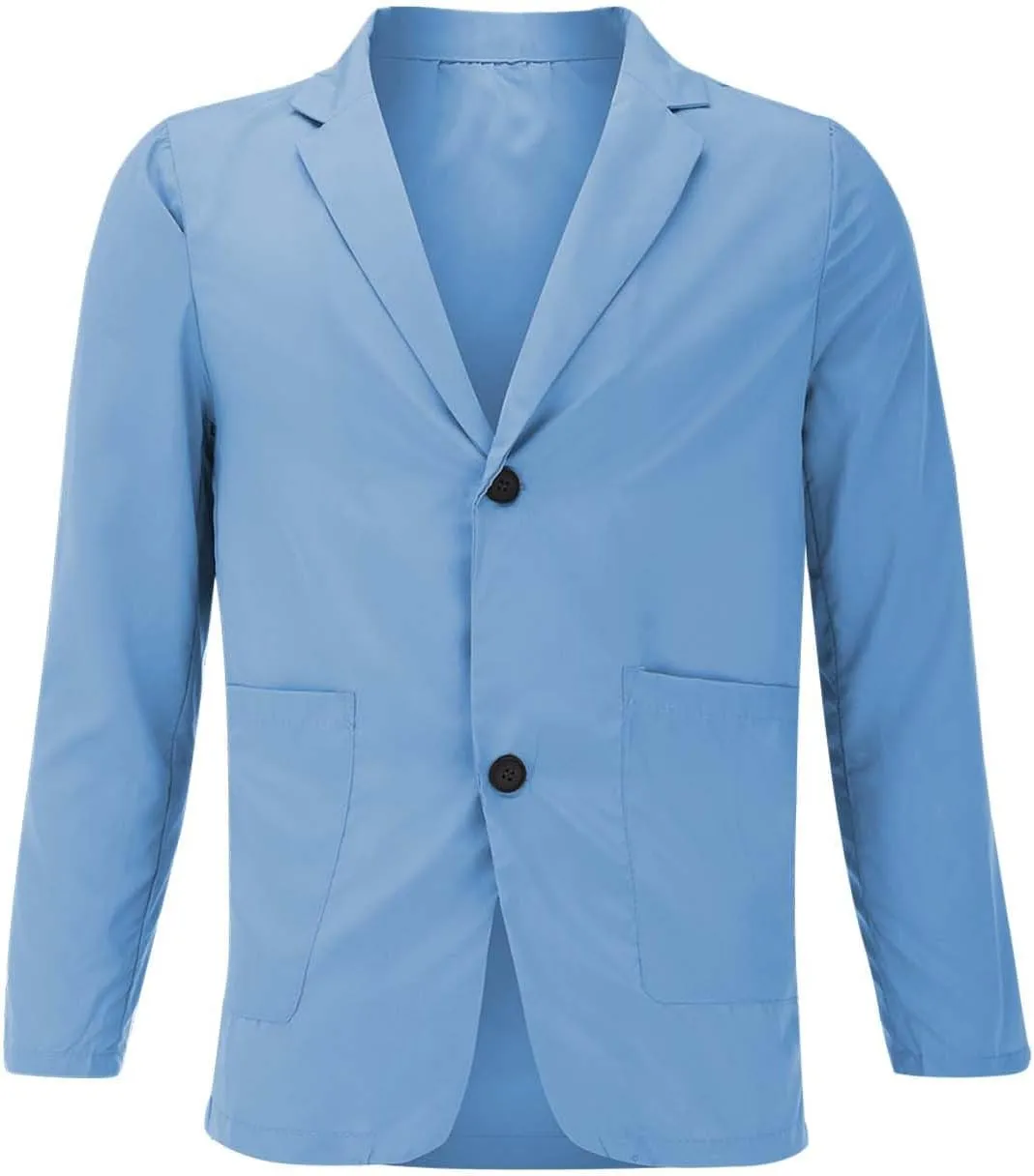 Mens Casual One Button Suit Blazer Jacket Slim Fit Sport Coat Suit Blazer Lightweight Jackets Business Blazer