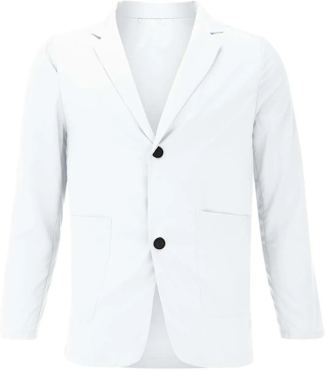 Mens Casual One Button Suit Blazer Jacket Slim Fit Sport Coat Suit Blazer Lightweight Jackets Business Blazer
