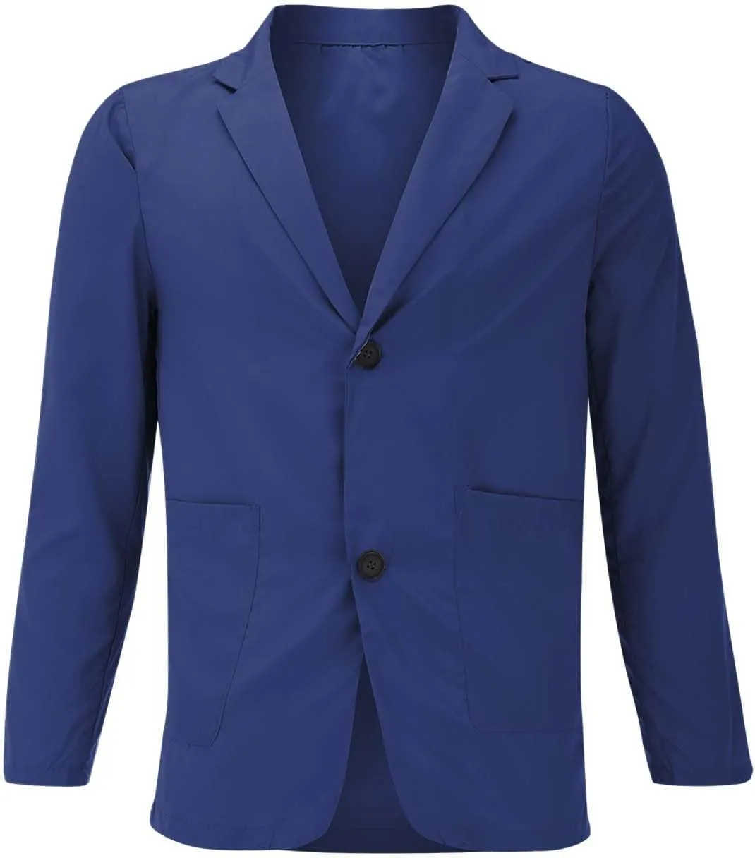 Mens Casual One Button Suit Blazer Jacket Slim Fit Sport Coat Suit Blazer Lightweight Jackets Business Blazer