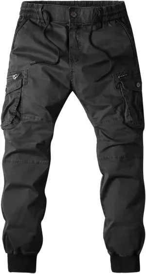 Mens Casual Pants Cargo Joggers Sweatpants Slim Fit Stretch Trousers Tactical Outdoor Military Army Pants