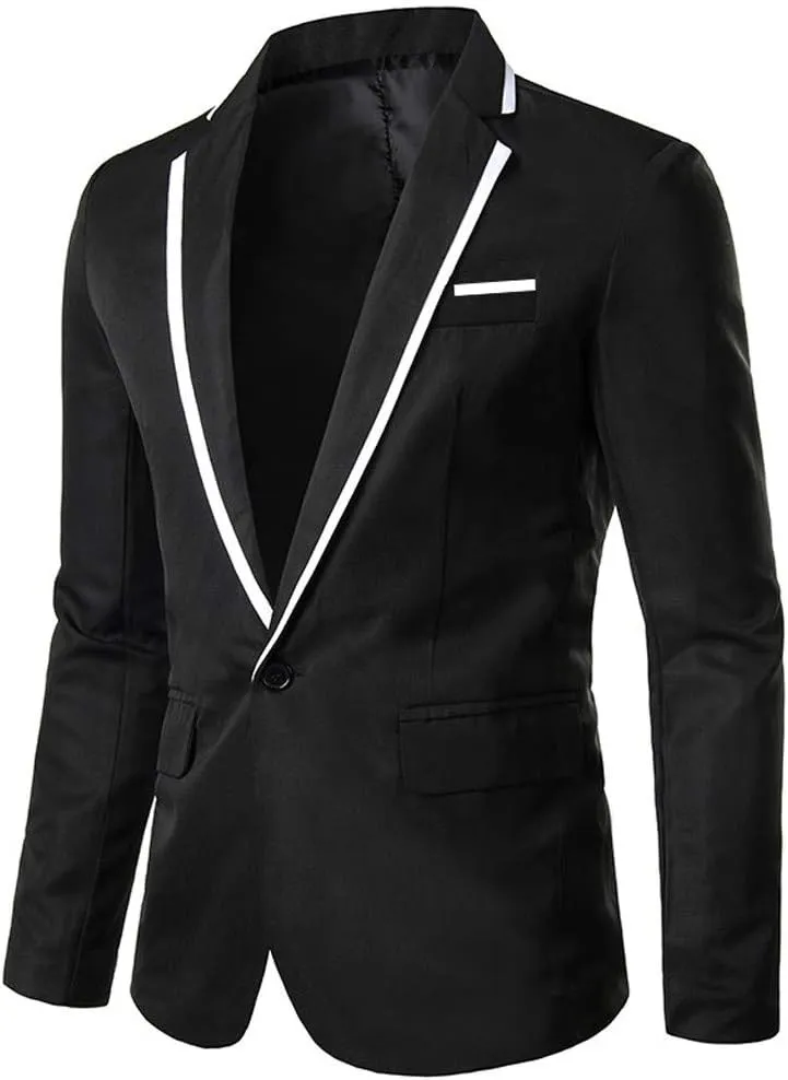 Men's Casual Suit Blazer Jacket One Button Sport Coat Men's Slim Fit Suit Separates Lightweight Sport Coat Jacket
