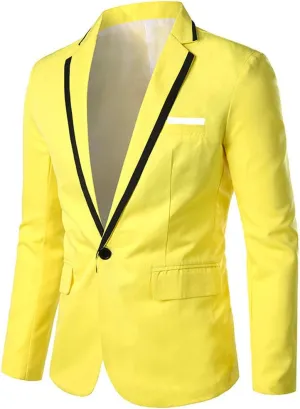 Men's Casual Suit Blazer Jacket One Button Sport Coat Men's Slim Fit Suit Separates Lightweight Sport Coat Jacket