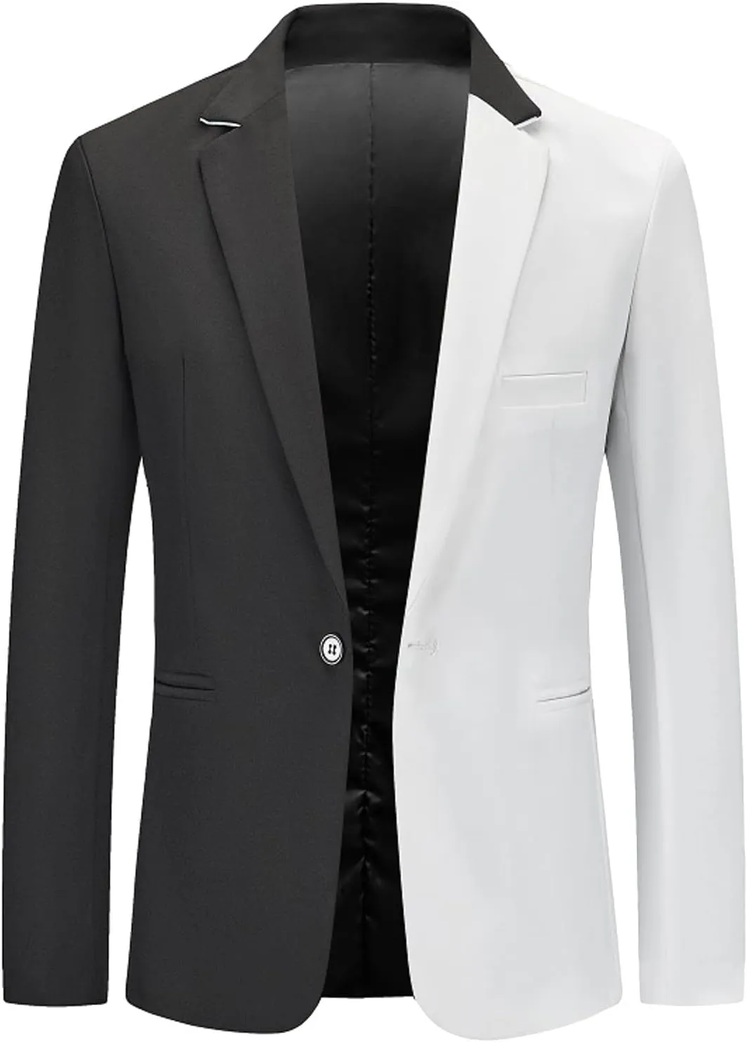 Men's Casual Suit Blazer Jackets Lightweight Sports Coats Color Block One Button Blazer Business Suit Jacket