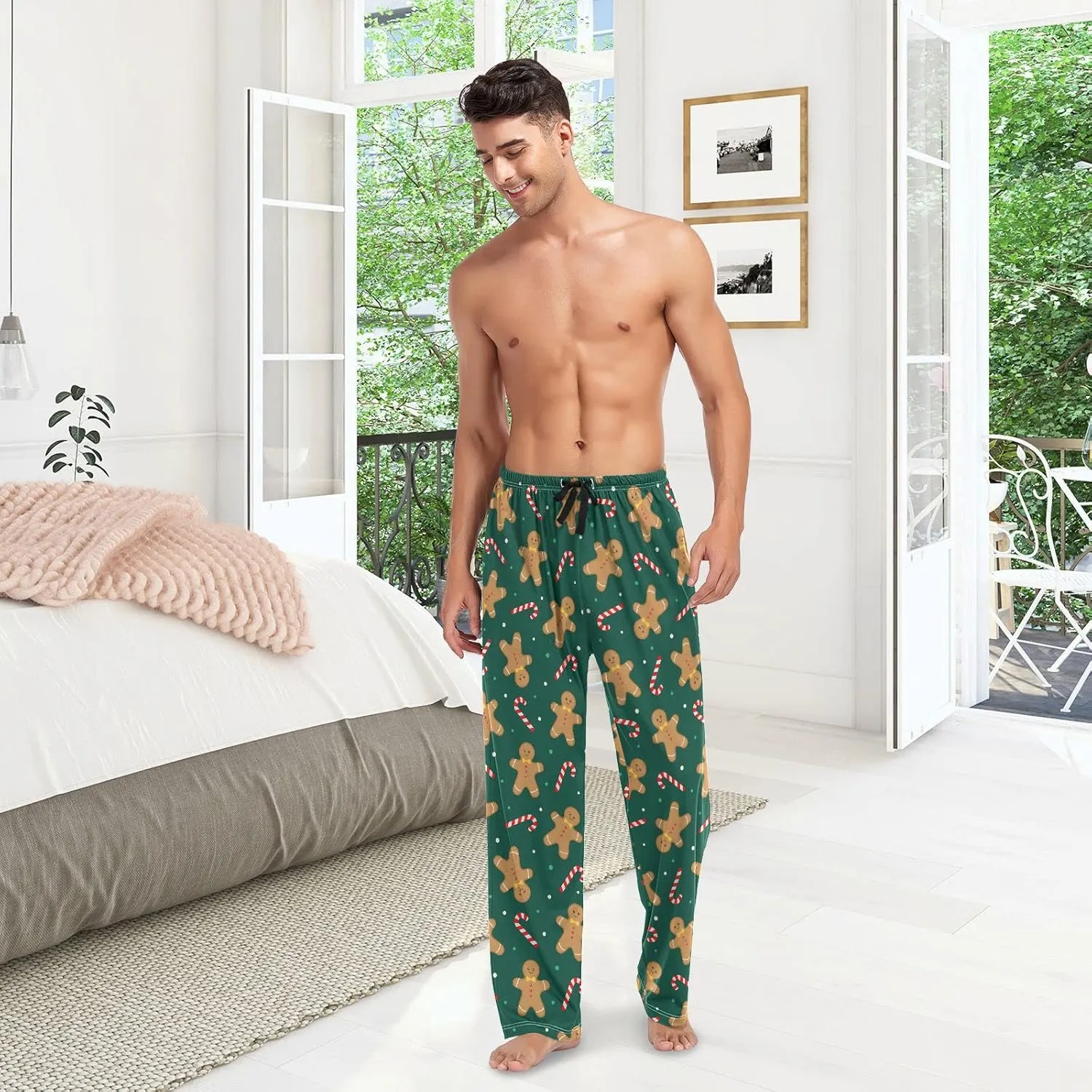 Men's Christmas Pajama Pants Super Soft Sleep Lounge Pants Pjs Bottoms with Pockets