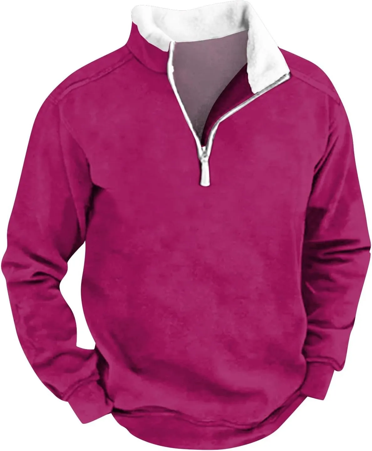 Mens Corduroy Sweatshirt Country Sweatshirts Winter Thick Sweater 1/4 Zip Stand Collar Cowboy Print Tactical Jacket