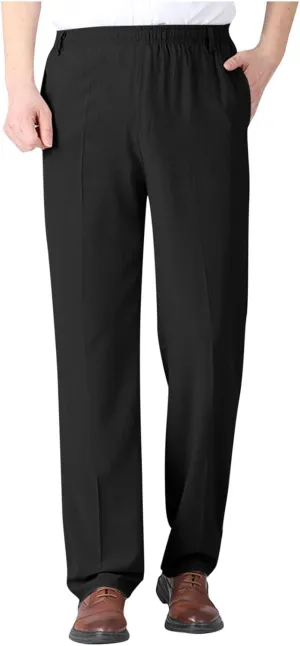 Men's Elastic Waist Pants Dressy Business Casual Slacks Trousers Bottoms Lightweight Comfy Fit