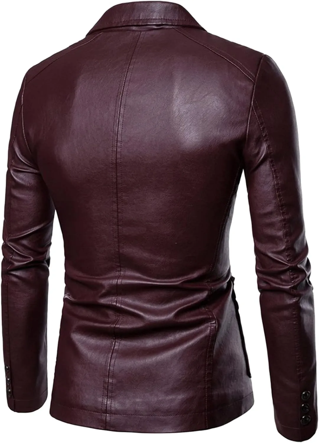 Mens Faux Leather Slim Fit Casual Blazer Sport Coat Blazer Suit Jacket Lightweight Business Jackets Suit Jackets