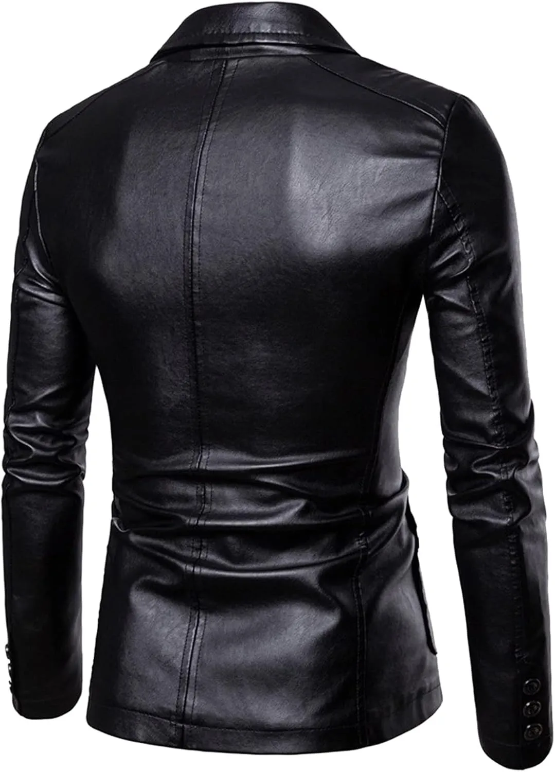 Mens Faux Leather Slim Fit Casual Blazer Sport Coat Blazer Suit Jacket Lightweight Business Jackets Suit Jackets