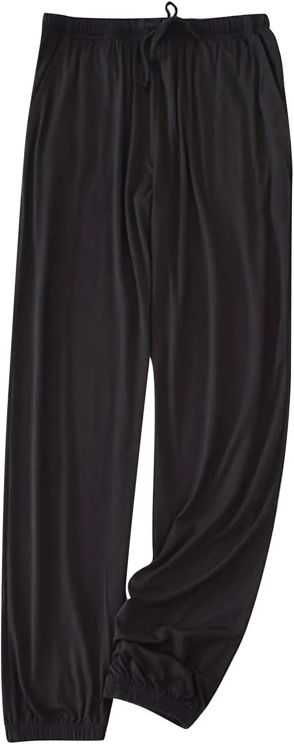 Mens Modal Pajama Pants Soft Comfy Jogger Pjs Pant Drawstring Elastic Waist Sleepwear Bottoms Homewear Lounge Pants