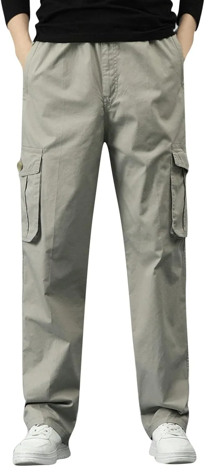Mens Multi Pockets Cargo Pants Hiking Combat Work Outdoor Trousers Ripstop Wild Cargo Pants with Pockets
