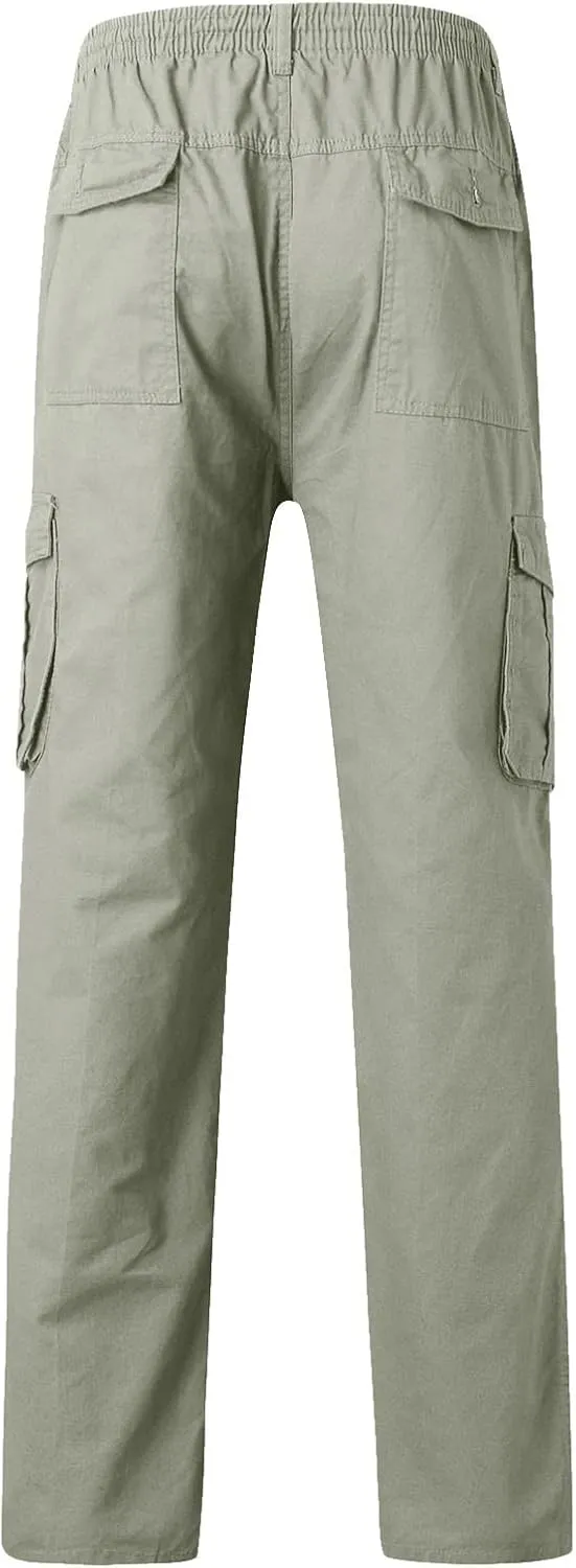 Mens Multi Pockets Cargo Pants Hiking Combat Work Outdoor Trousers Ripstop Wild Cargo Pants with Pockets