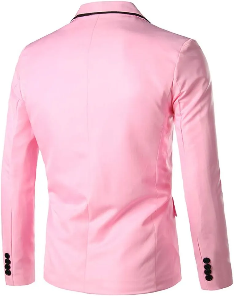 Men's One Button Slim Fit Sport Coat Classic Blazer Suit Jacket Lightweight Jacket Tailored Blazer Sport Coat