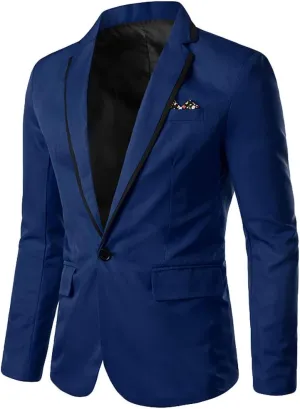 Men's One Button Slim Fit Sport Coat Classic Blazer Suit Jacket Lightweight Jacket Tailored Blazer Sport Coat