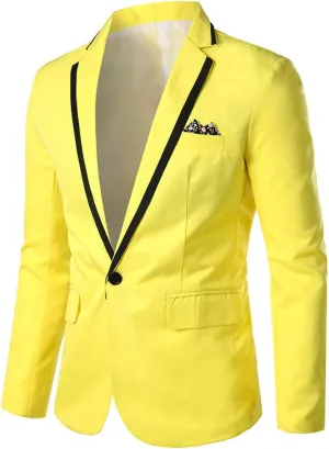 Men's One Button Slim Fit Sport Coat Classic Blazer Suit Jacket Lightweight Jacket Tailored Blazer Sport Coat