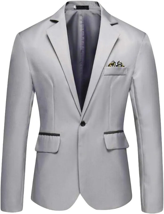 Men's One Button Sport Coat Classic Blazer Suit Jacket Slim Fit Lightweight Jacket Tailored Blazer Sport Coat
