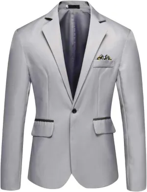 Men's One Button Sport Coat Classic Blazer Suit Jacket Slim Fit Lightweight Jacket Tailored Blazer Sport Coat
