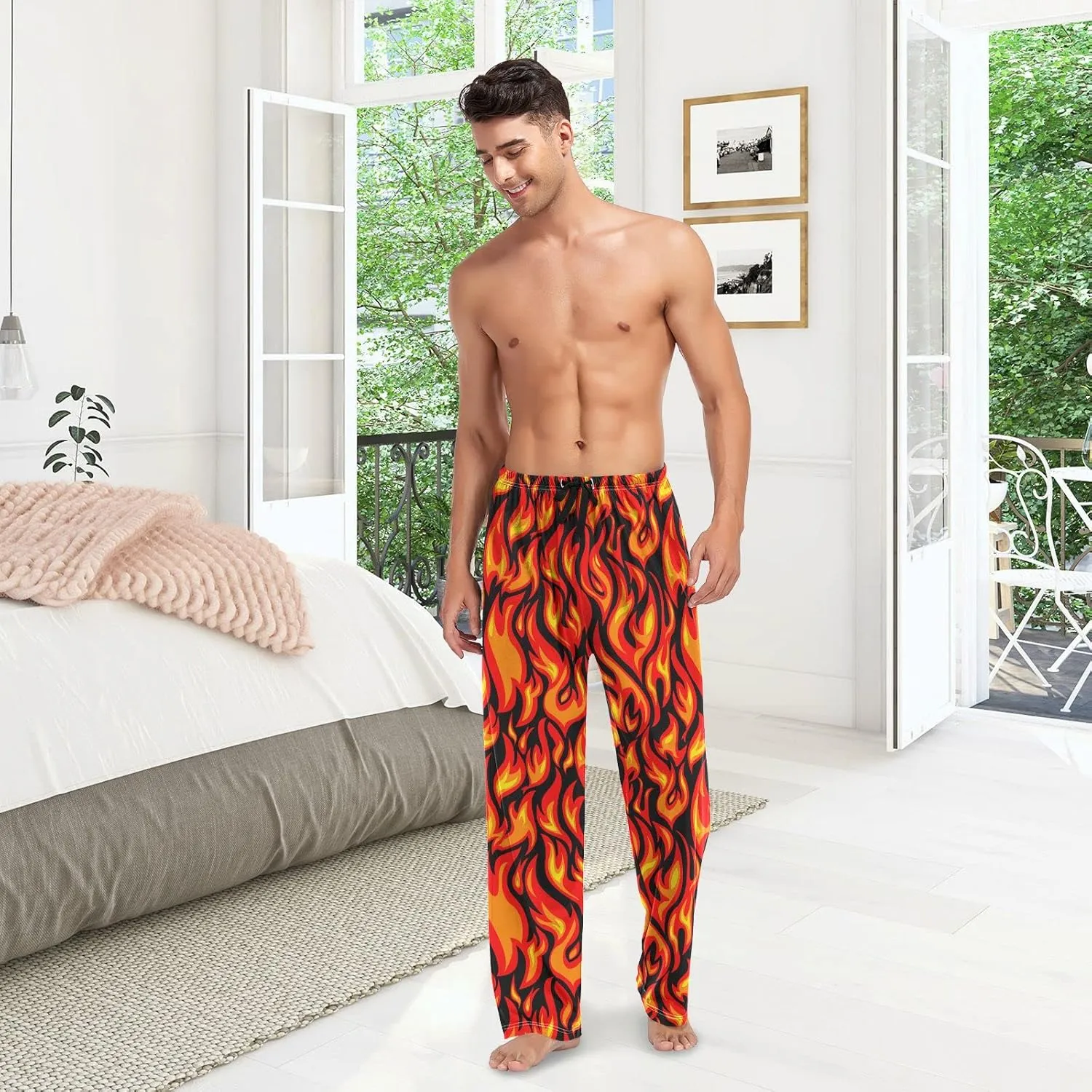 Men's Pajama Pants Super Soft Sleep Lounge Pants Pjs Bottoms with Pockets