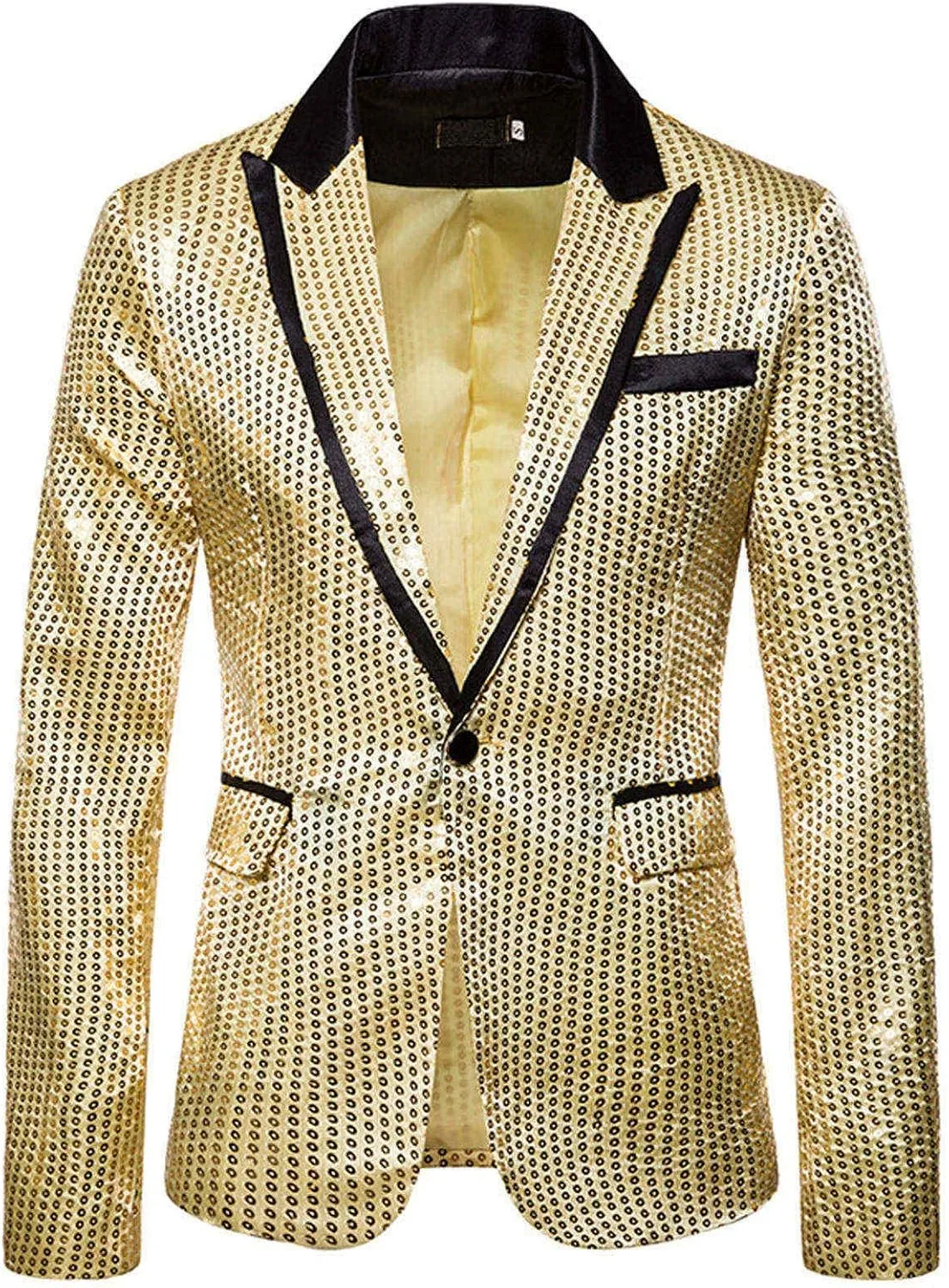 Mens Slim Fit Casual Blazer Sport Coat Sequin Party Wedding Blazer Jacket Lightweight Business Jackets Suit Jackets