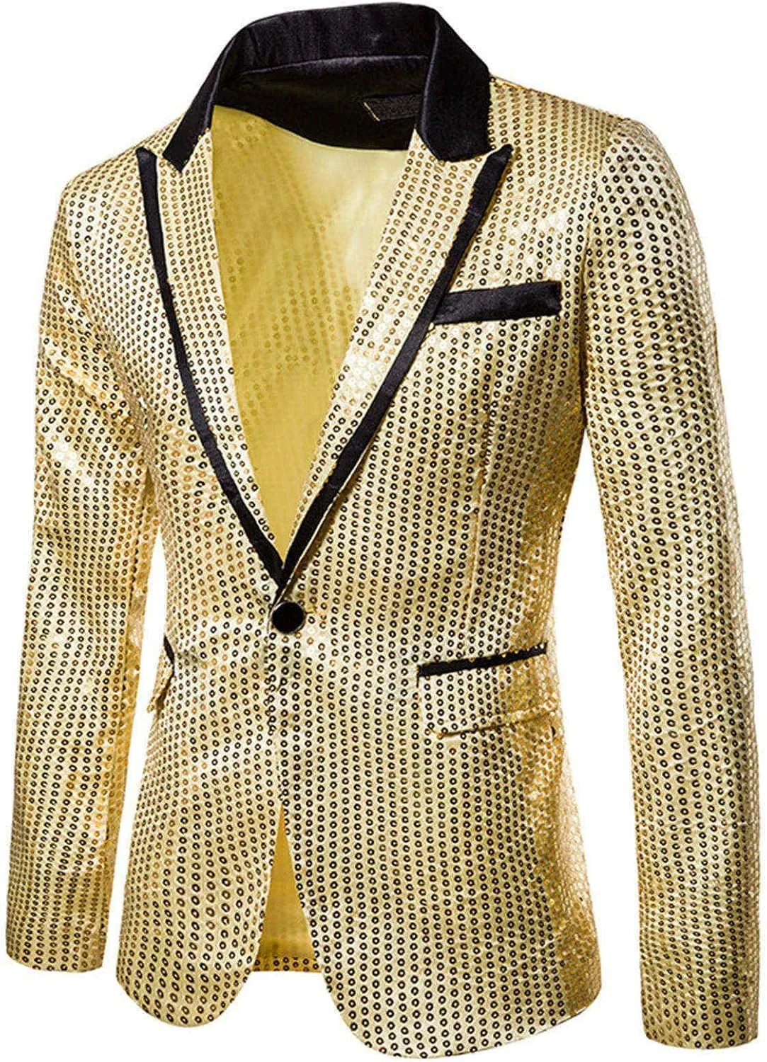 Mens Slim Fit Casual Blazer Sport Coat Sequin Party Wedding Blazer Jacket Lightweight Business Jackets Suit Jackets