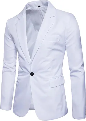 Mens Slim Fit Casual One Button Wedding Blazer Jacket Lightweight Sport Coat Suit Jackets Formal Busniess Jackets