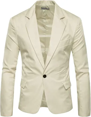 Mens Slim Fit Casual One Button Wedding Blazer Jacket Lightweight Sport Coat Suit Jackets Formal Busniess Jackets