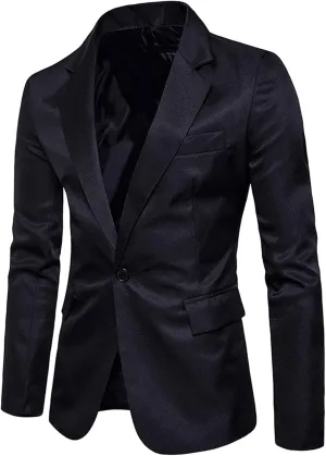 Mens Slim Fit Casual One Button Wedding Blazer Jacket Lightweight Sport Coat Suit Jackets Formal Busniess Jackets