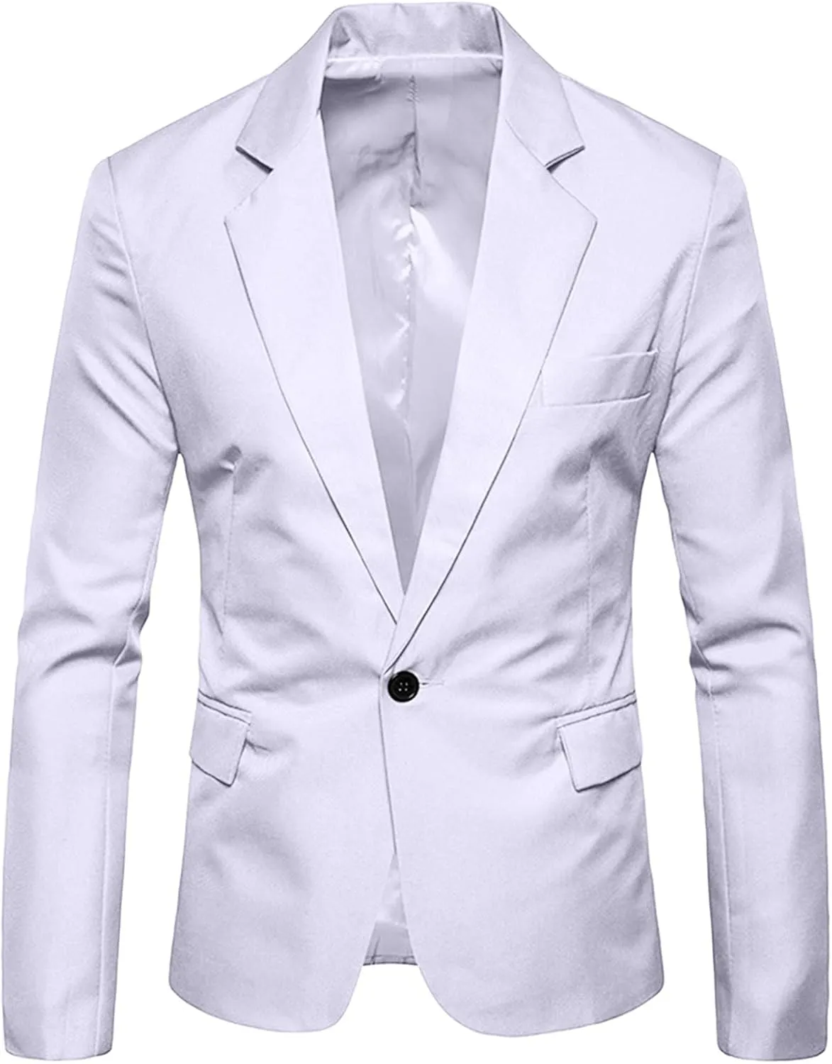 Mens Slim Fit Casual One Button Wedding Blazer Jacket Lightweight Sport Coat Suit Jackets Formal Busniess Jackets