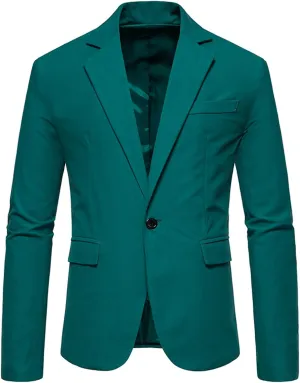 Men's Slim Fit One Button Sport Coat Classic Blazer Suit Jacket Lightweight Jacket Tailored Blazer Sport Coat