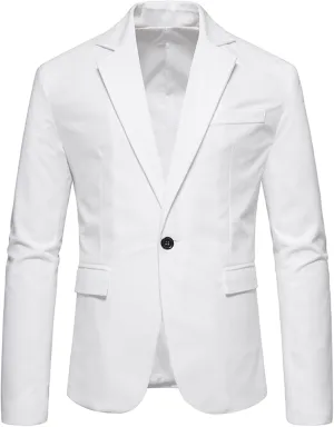 Men's Slim Fit One Button Sport Coat Classic Blazer Suit Jacket Lightweight Jacket Tailored Blazer Sport Coat