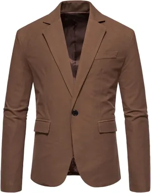 Men's Slim Fit One Button Sport Coat Classic Blazer Suit Jacket Lightweight Jacket Tailored Blazer Sport Coat