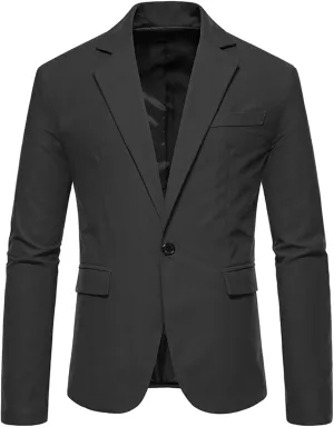 Men's Slim Fit One Button Sport Coat Classic Blazer Suit Jacket Lightweight Jacket Tailored Blazer Sport Coat