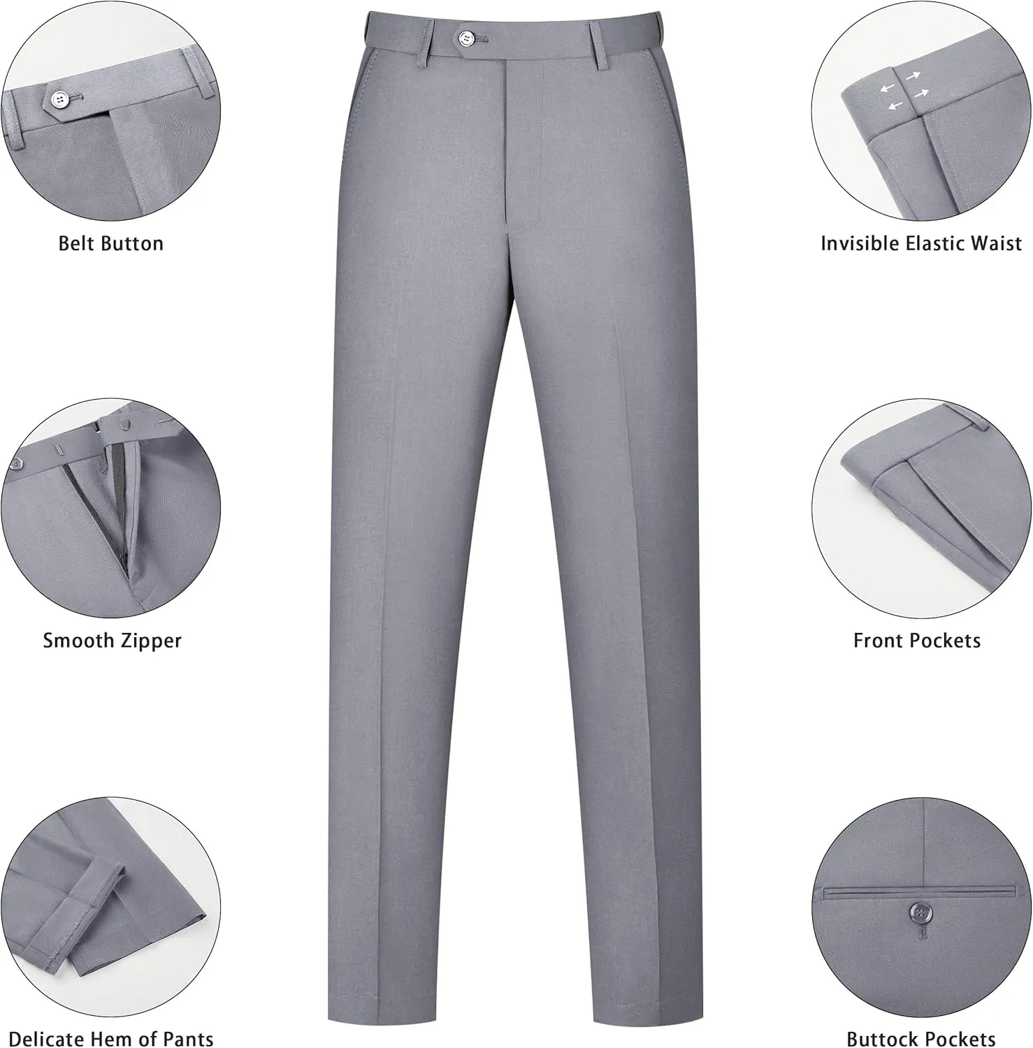Mens Suit 2 Piece Suits for Men One Button Slim Fit Solid Jacket & Pants Tuxedo Set Business Wedding Party