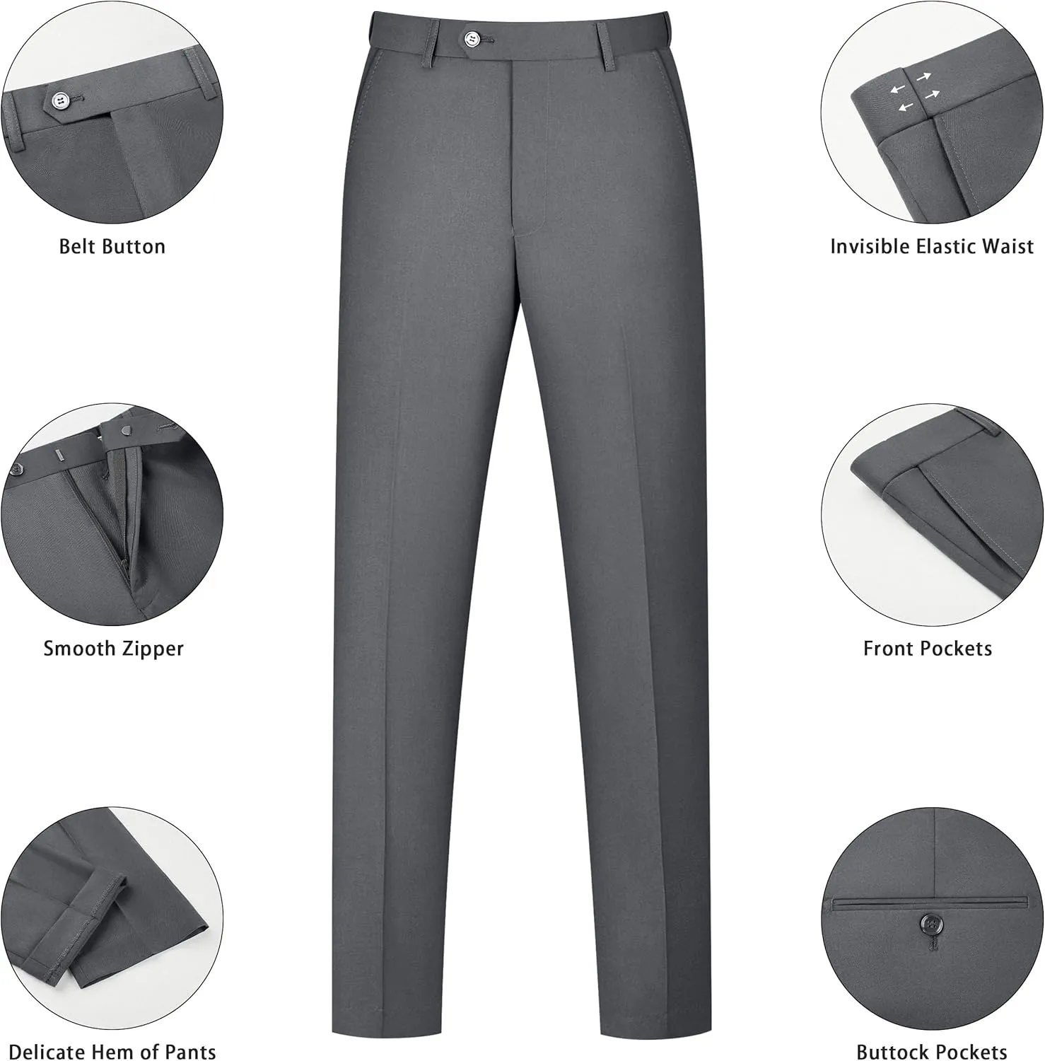 Mens Suit 2 Piece Suits for Men One Button Slim Fit Solid Jacket & Pants Tuxedo Set Business Wedding Party