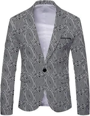 Mens Suit Blazer Jacket Sports Coats Printed Casual Suits Blazer Jackets Lightweight Daily Business Party Sports Coats