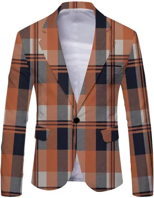 Mens Suit Blazer Jacket Sports Coats Printed Casual Suits Blazer Jackets Lightweight Daily Business Party Sports Coats