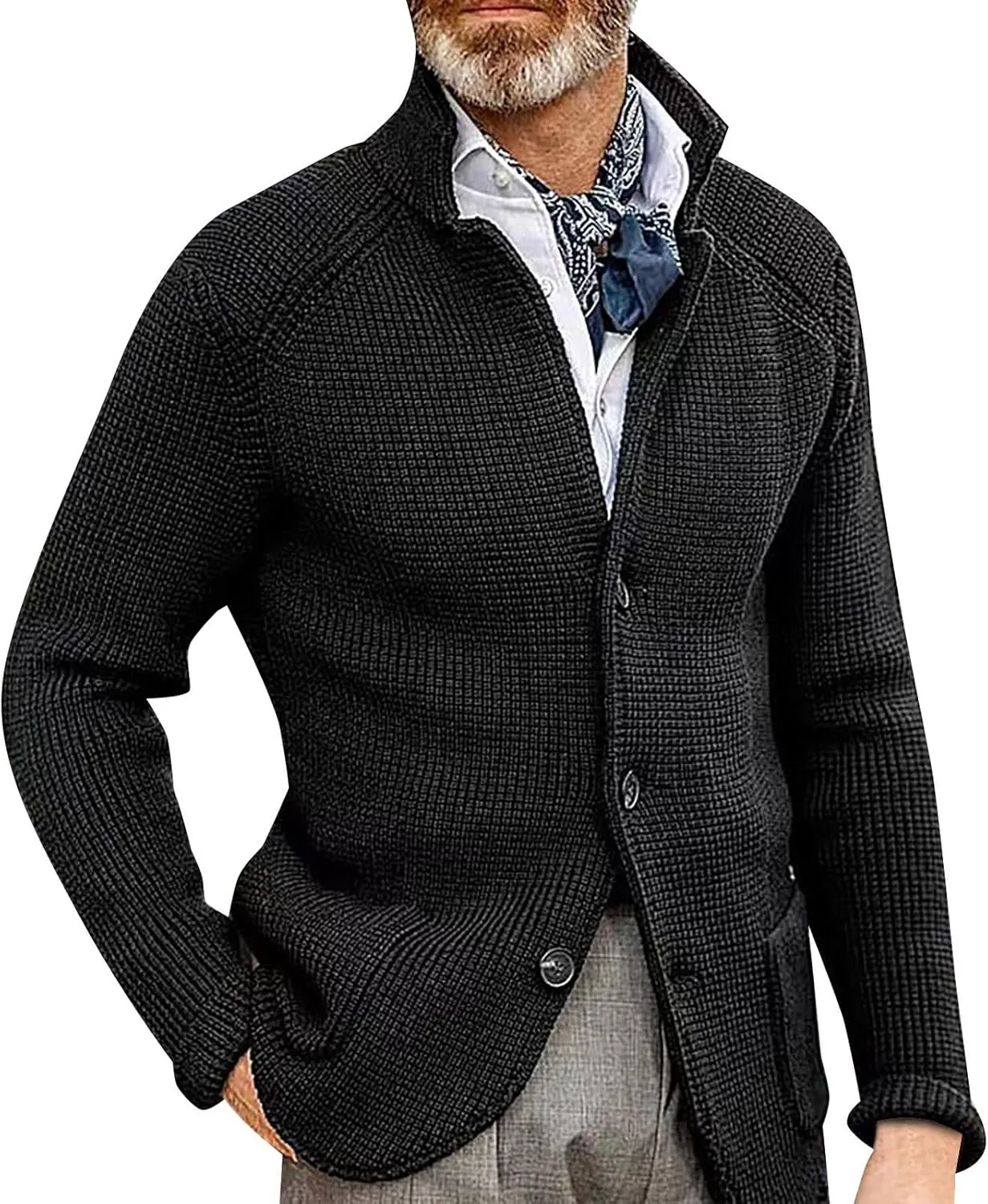 Mens Suit Jacket Men's Knit Blazer Jacket Casual Slim Fit Sport Coat Dress Business Wedding Party Suit Blazer Jacket