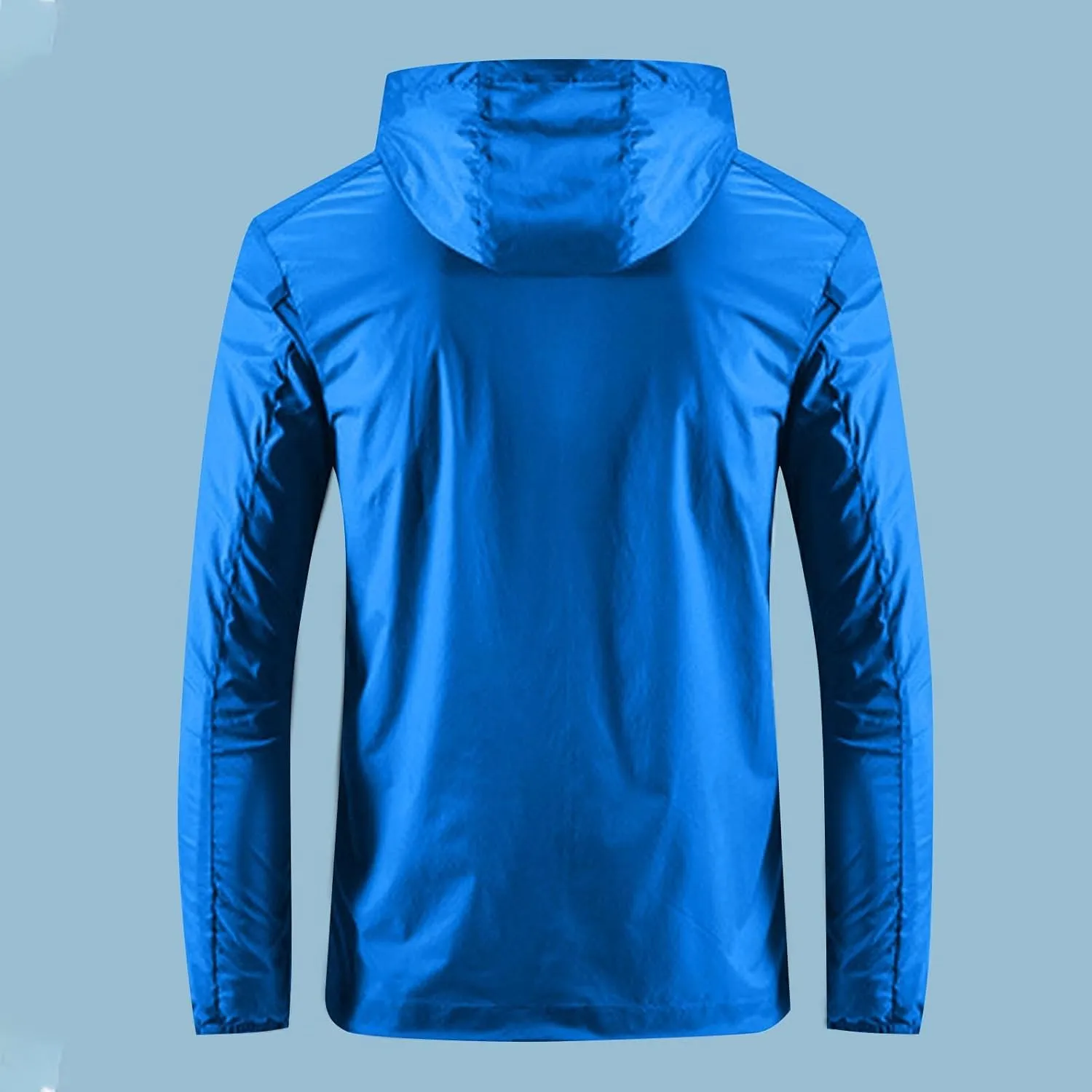 Mens Sun Protection Outdoor Lightweight Jacket Full Zip Hoodie Casual Fishing Hiking Long Sleeve with Zipper Pockets