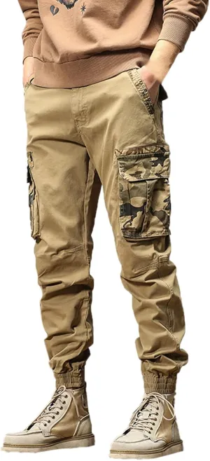 Mens Sweatpants with Pockets Big and Tall Athletic Cargo Trousers Utility Pants with Zip Pockets Joggers for Men Cargo