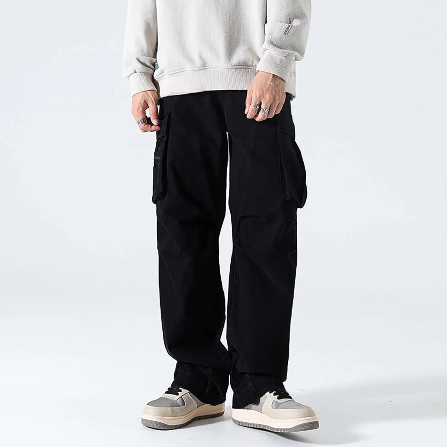 Mens Sweatpants with Pockets Big and Tall Cargo Pants for Men Relaxed Fit Men's Outdoor Work Trousers Military Tactical