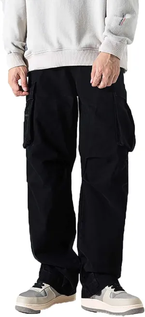 Mens Sweatpants with Pockets Big and Tall Cargo Pants for Men Relaxed Fit Men's Outdoor Work Trousers Military Tactical
