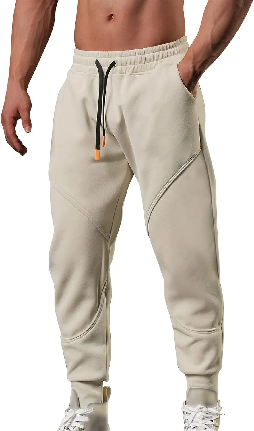 Mens Sweatpants with Pockets Big and Tall Casual Wide Leg Drawstring Open Bottom Sweat Pants Lounge Pants Cargo Pants