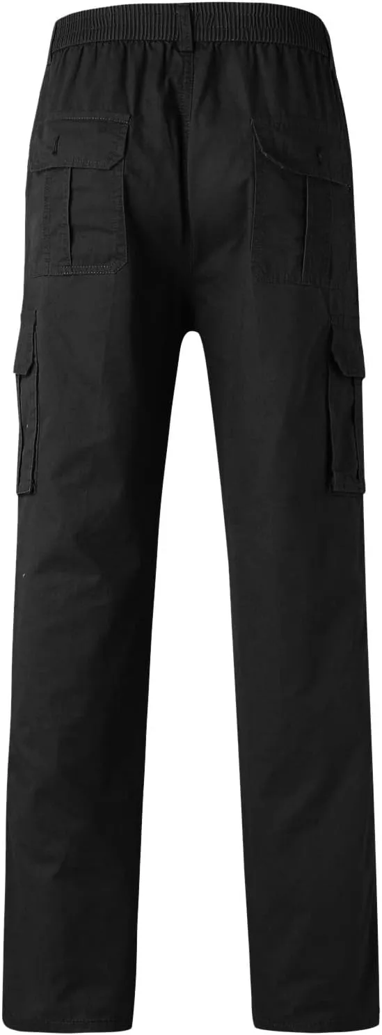Mens Sweatpants with Pockets Big and Tall Lightweight Outdoor Straight Type Fitness Pants Multiple Pockets Cargo Pants