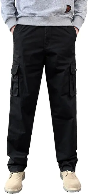 Mens Sweatpants with Pockets Big and Tall Lightweight Outdoor Straight Type Fitness Pants Multiple Pockets Cargo Pants