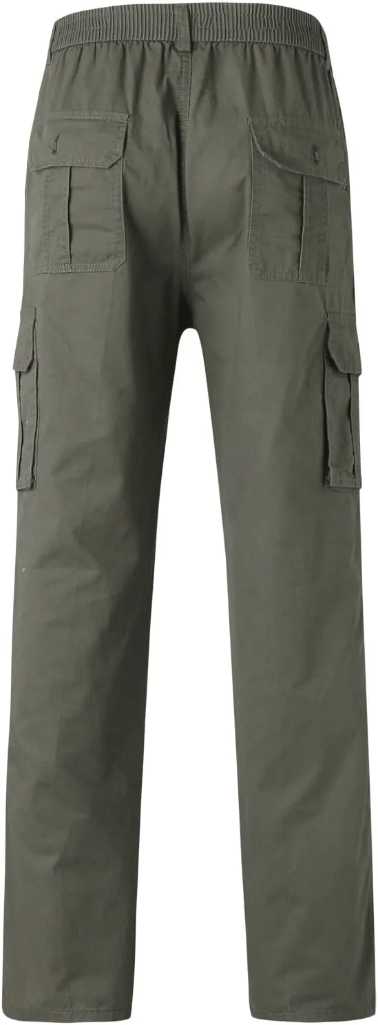 Mens Sweatpants with Pockets Big and Tall Lightweight Outdoor Straight Type Fitness Pants Multiple Pockets Cargo Pants
