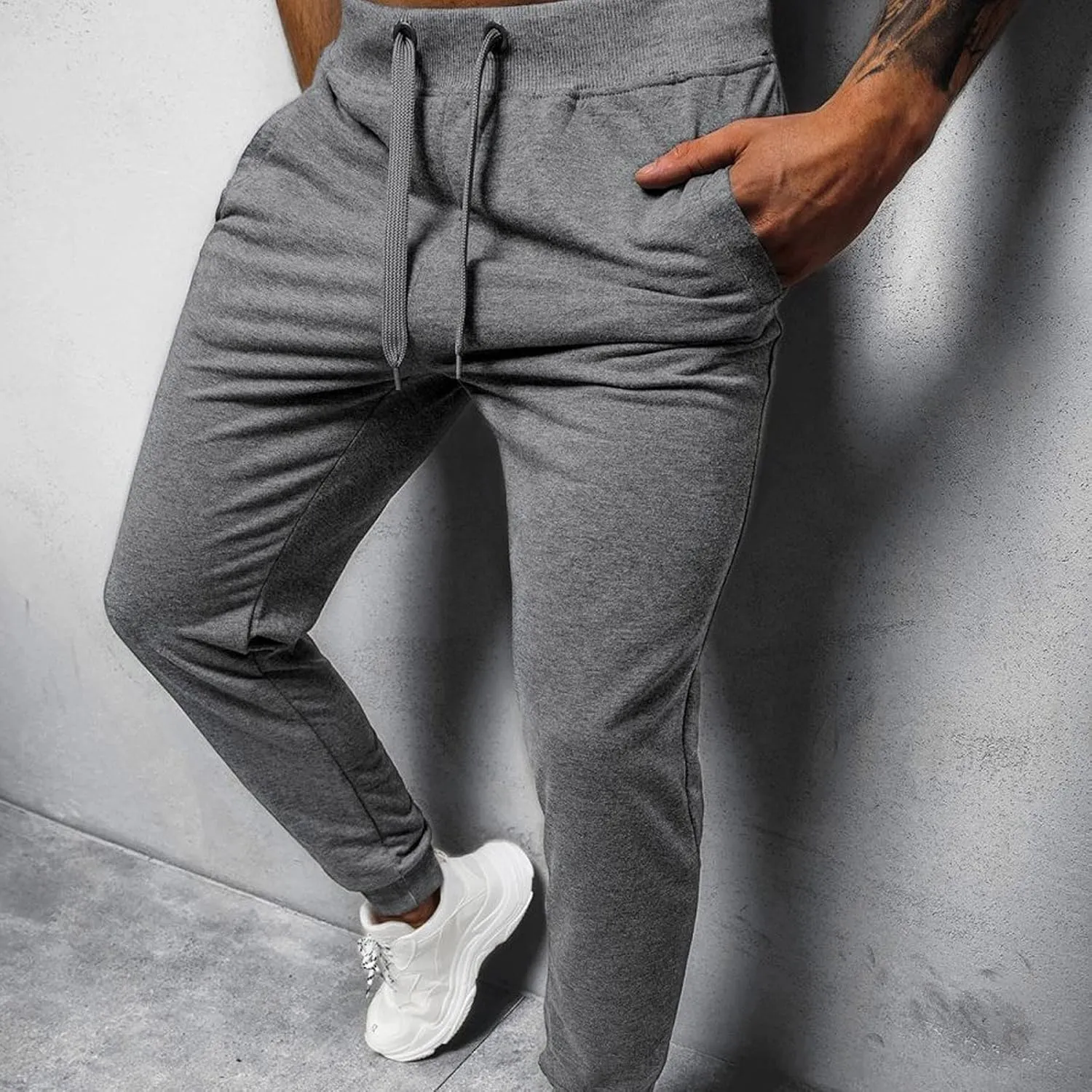 Mens Sweatpants with Pockets Big and Tall Straight Leg Cargo Trousers Relax Fit Workout Track Pant Mens Hiking Pants