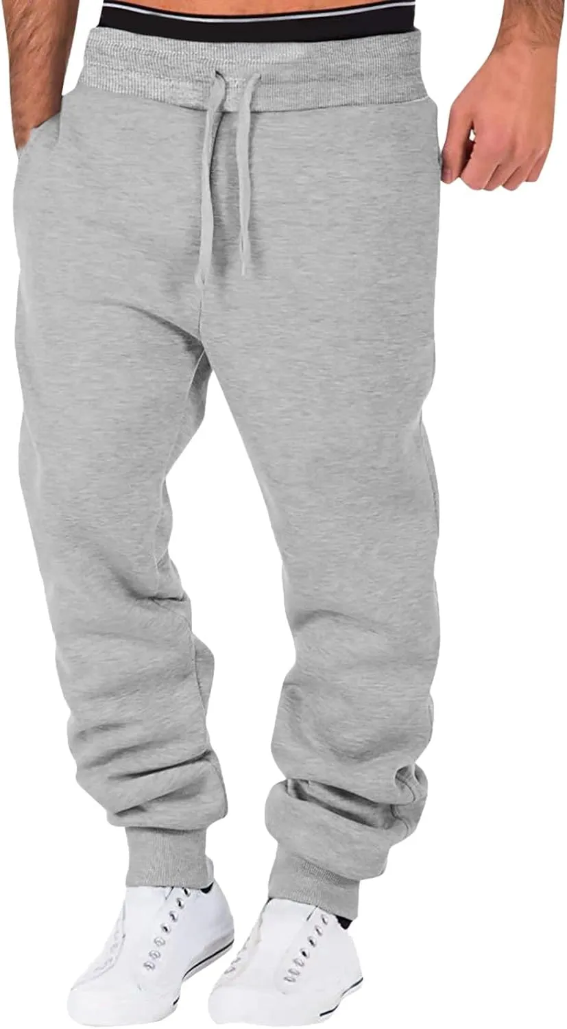 Men's Warm Fleece Pants Sherpa Lined Sweatpants Winter Active Track Joggers Pants Athletic Workout Sweatpants