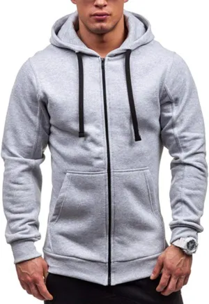 Men's Zip-Up Hoodie,Fall Lightweight Full Zip Hoodie Jacket Men Workout Cycling Sweatshirt for Men Fleece Lined Coat