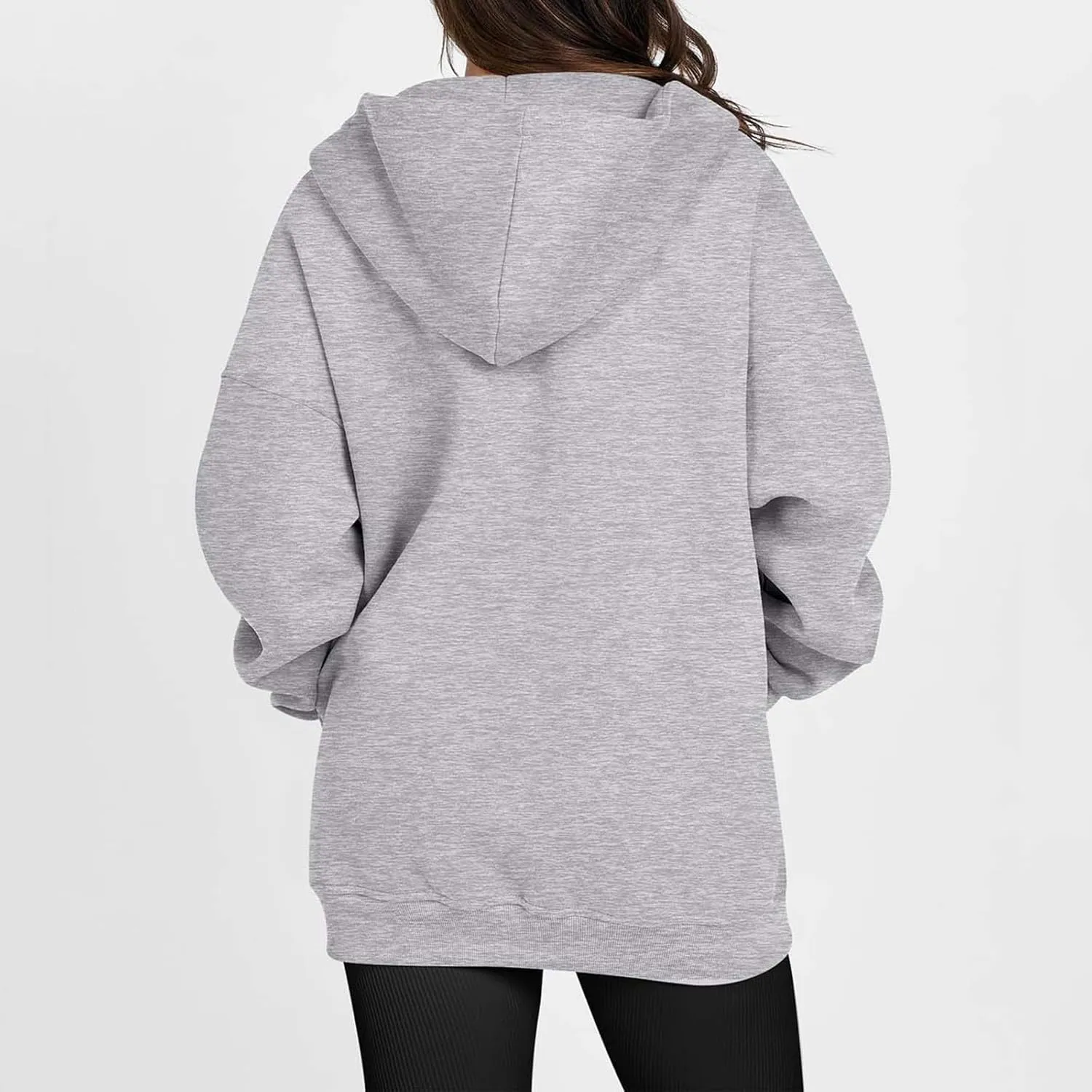 Miyaomn Womens Zip Up Hoodies Casual Loose Oversized Sweatshirt Long Sleeve Fleece Jackets Coat 2024 Fall Trendy Y2K Outfits