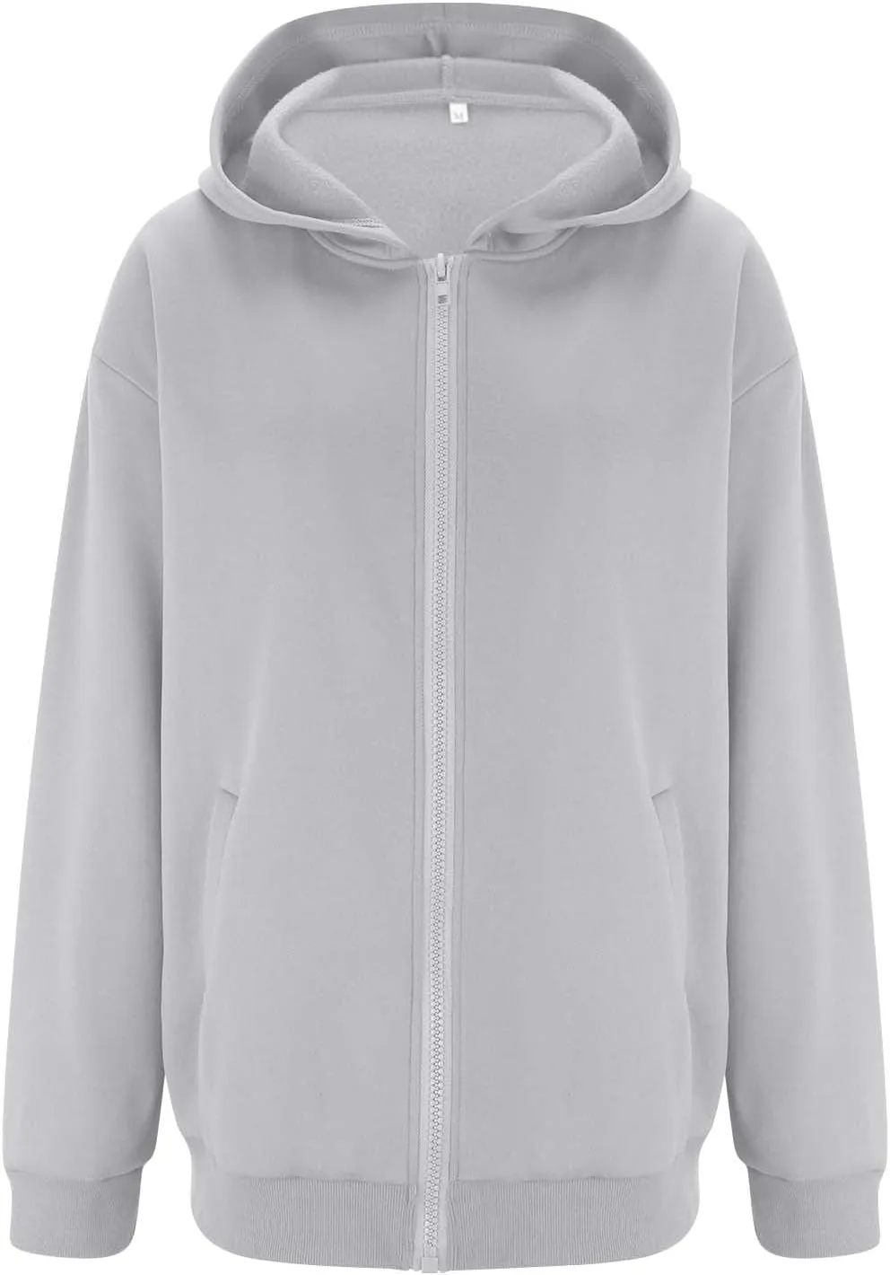 Miyaomn Womens Zip Up Hoodies Casual Loose Oversized Sweatshirt Long Sleeve Fleece Jackets Coat 2024 Fall Trendy Y2K Outfits